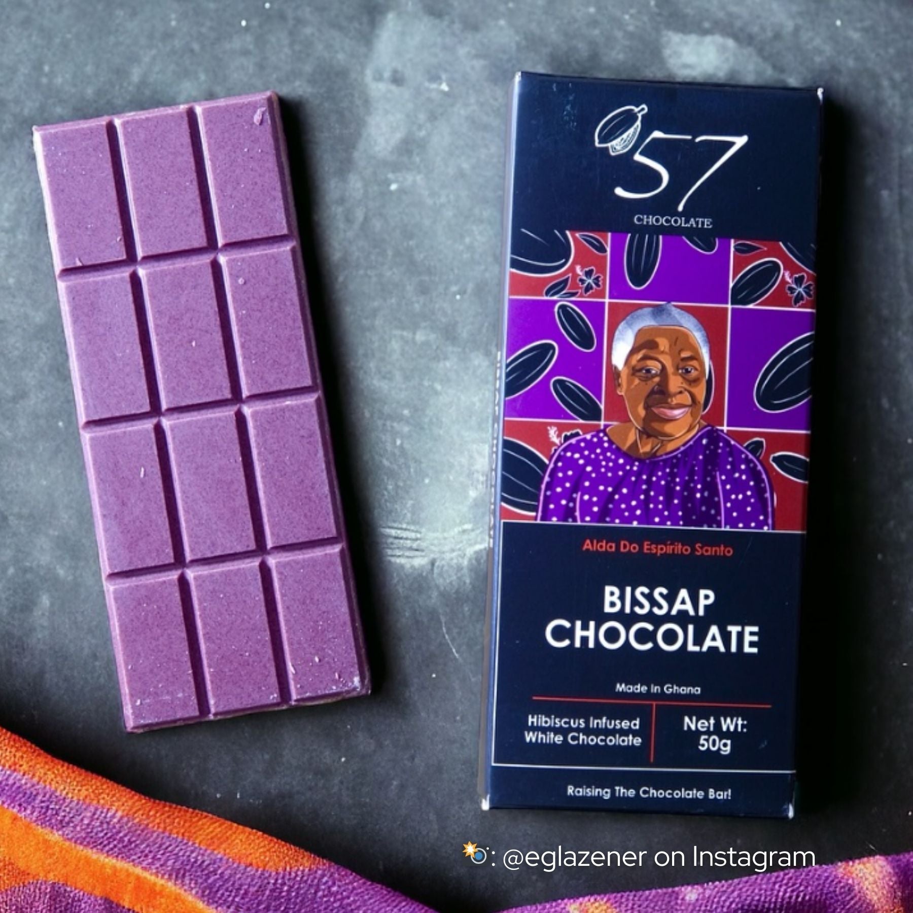 '57 Chocolate Bissap White Chocolate Bar from Ghana