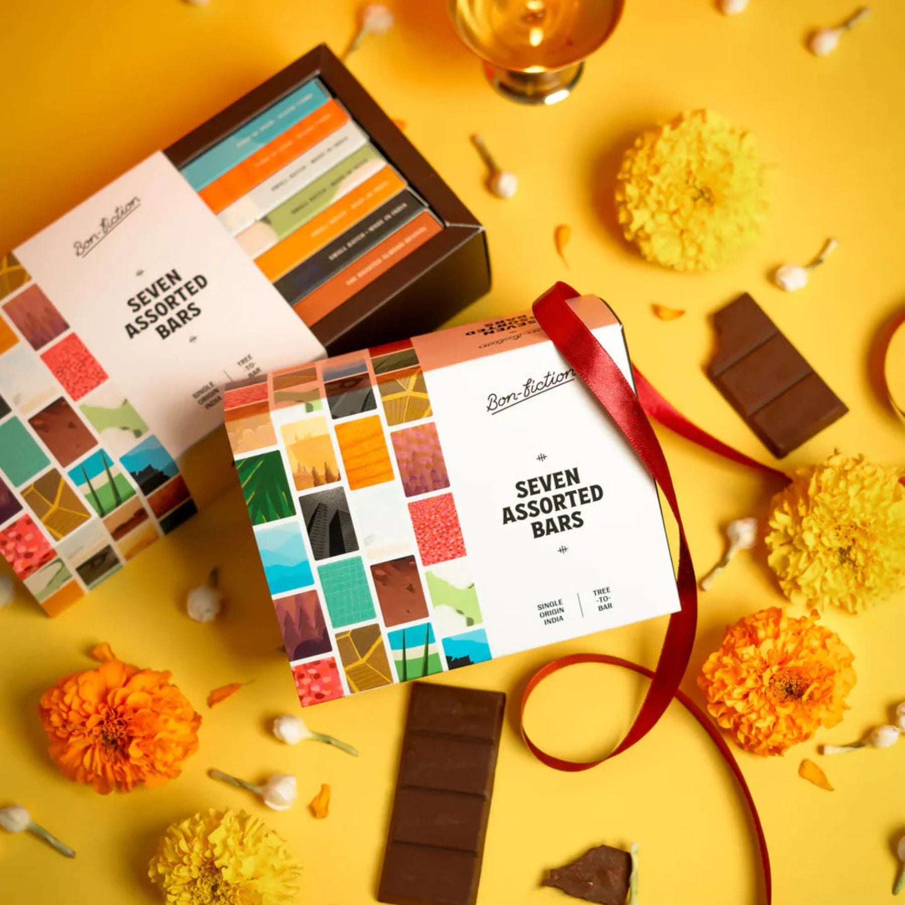 Bon Fiction, India - Seven Chocolate Bar Gift Pack - Minis (21g x7 bars)