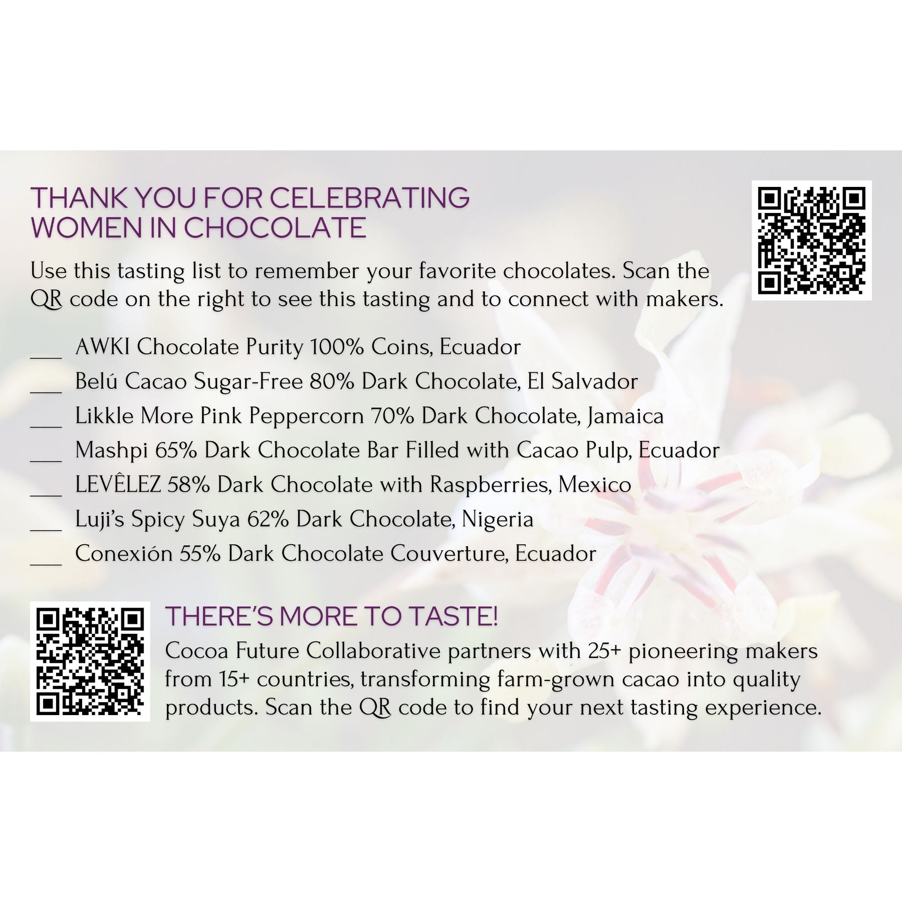 NEW! Celebrating Women in Chocolate Tasting - for Galentine's / Valentine's Day (Free Shipping)