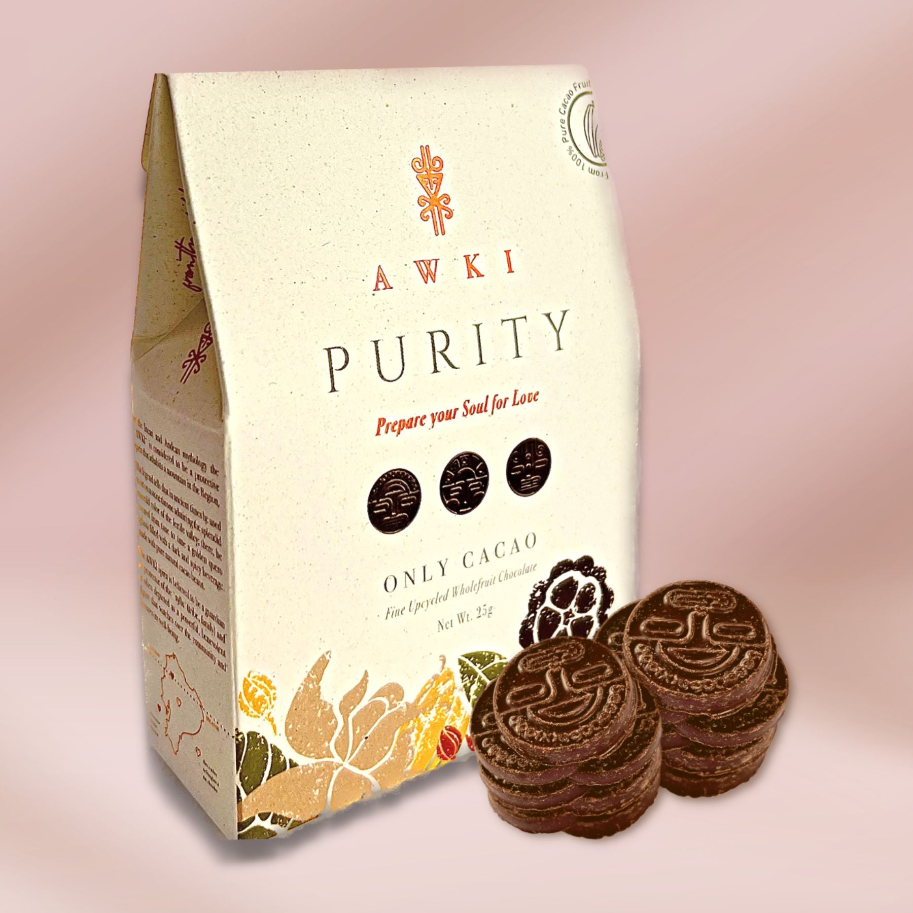 AWKI Ecuador Purity 100% Cacao Chocolate Coin Snacks
