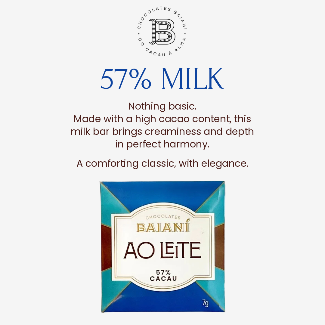 Baianí Brazil 57% Dark Milk Chocolate - 7g Bite-Sized Bar