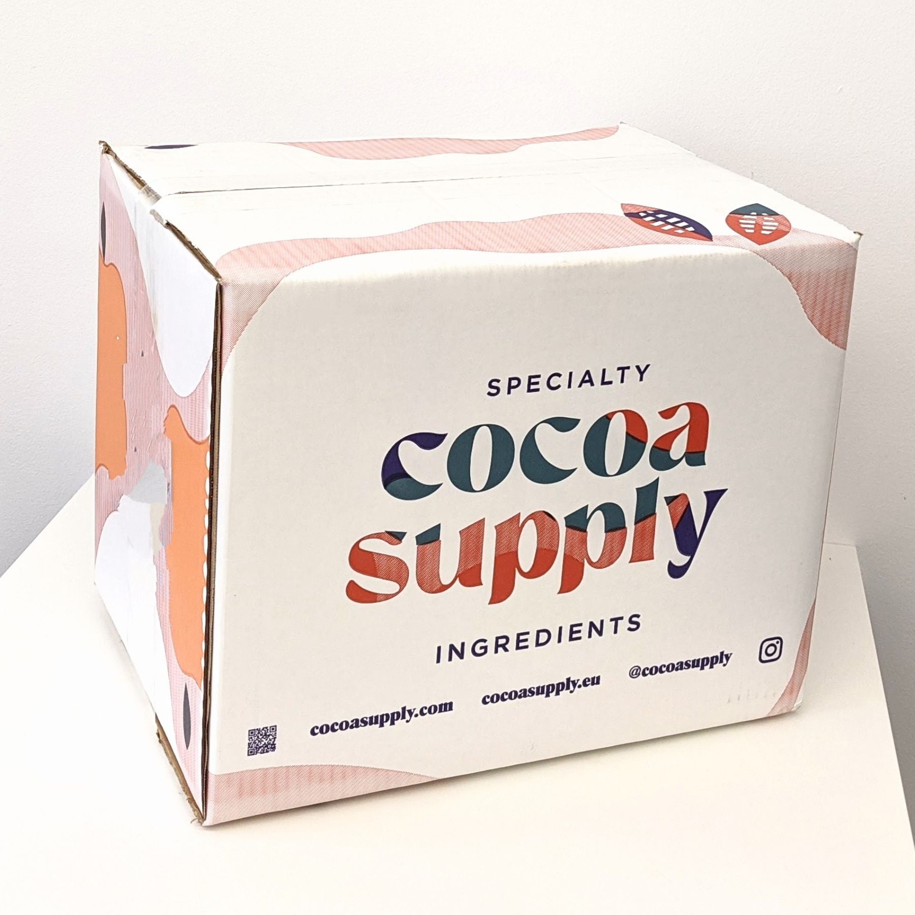 Cocoa Supply Single Origin-Made Products from Ecuador. Box used for Cacao Butter. 