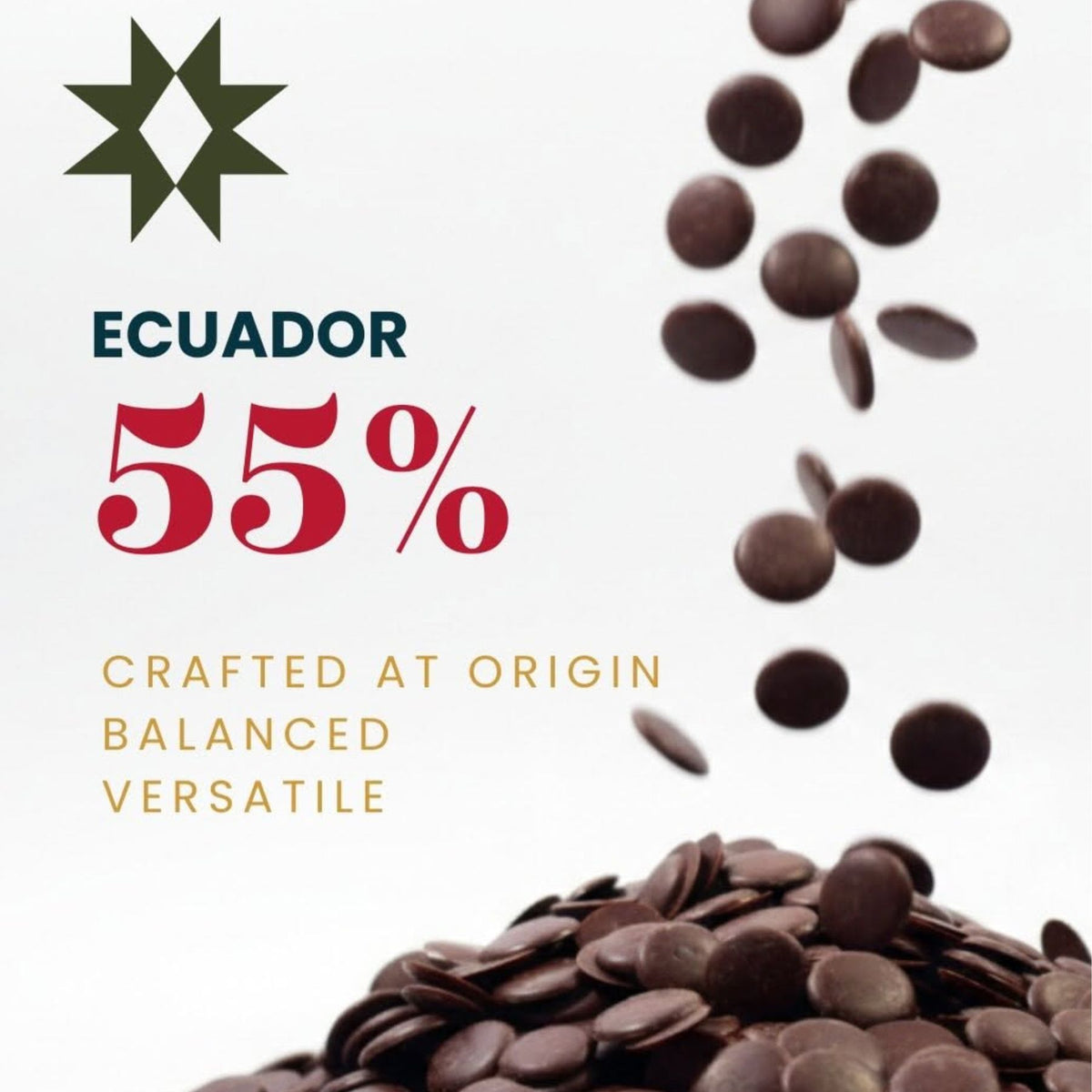 Conexión Chocolate Ecuador 55% Vegan Dark Chocolate Couverture - 20g Mini Bag