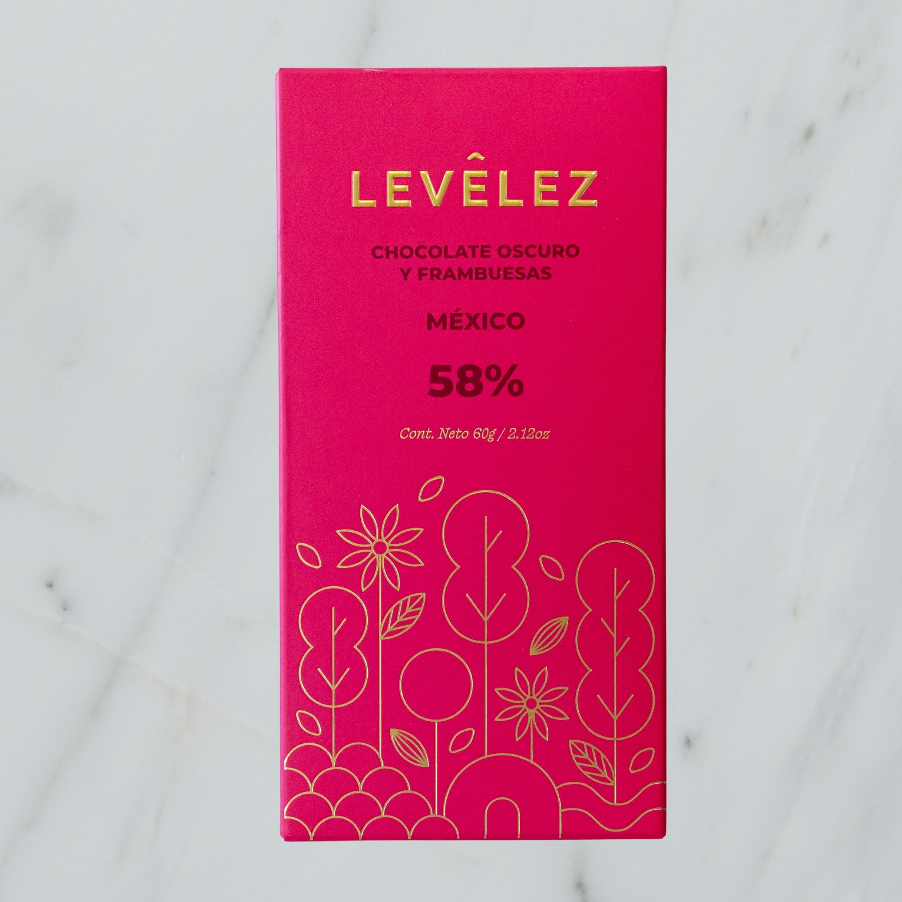LEVÊLEZ Chocolate, Mexico - 58% Dark Chocolate with Raspberry